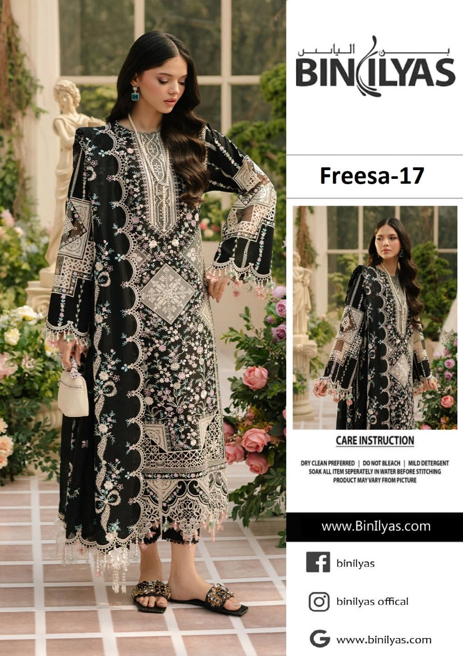 BIN ILYAS CROSS STITCH CHIKENKARI LAWN