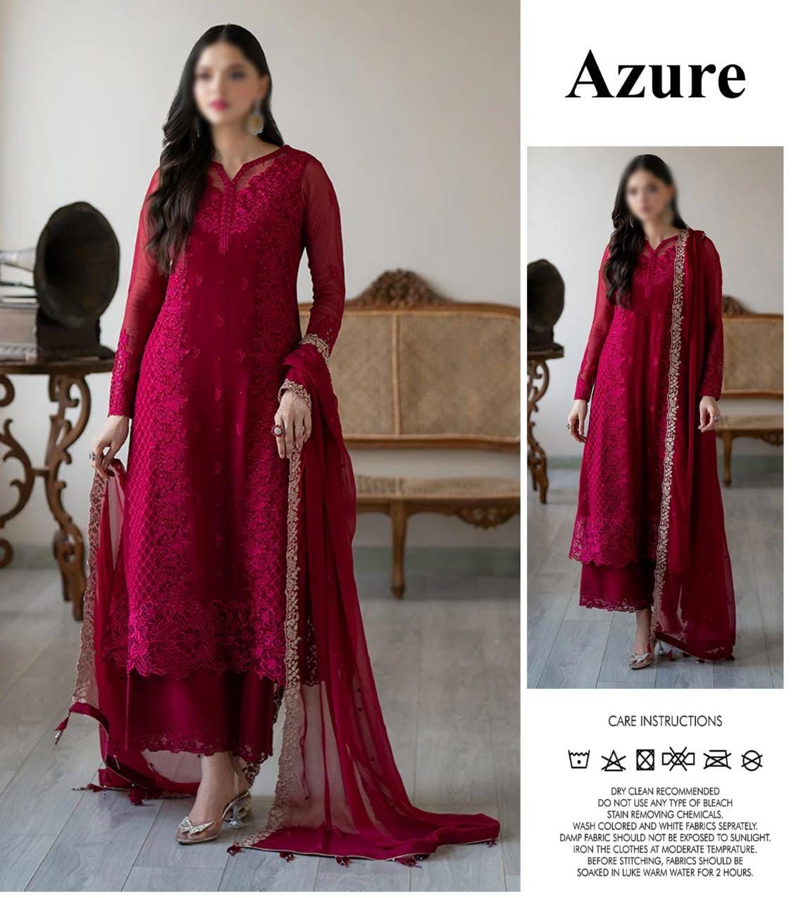 Azure Chiffon Embroidered Collection