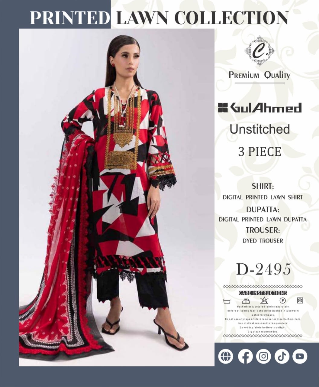 GUL AHMED DIGITAL LAWN COLLECTION