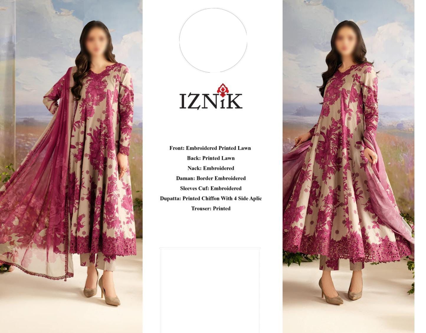 IZNIK DIGITAL PRINTED LAWN