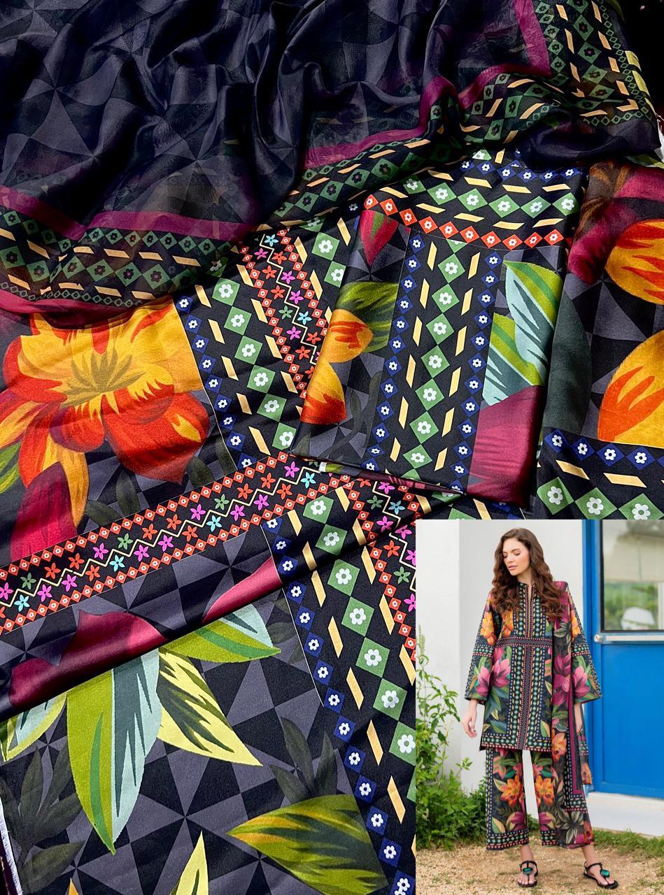 Silk Floral Digital Printed