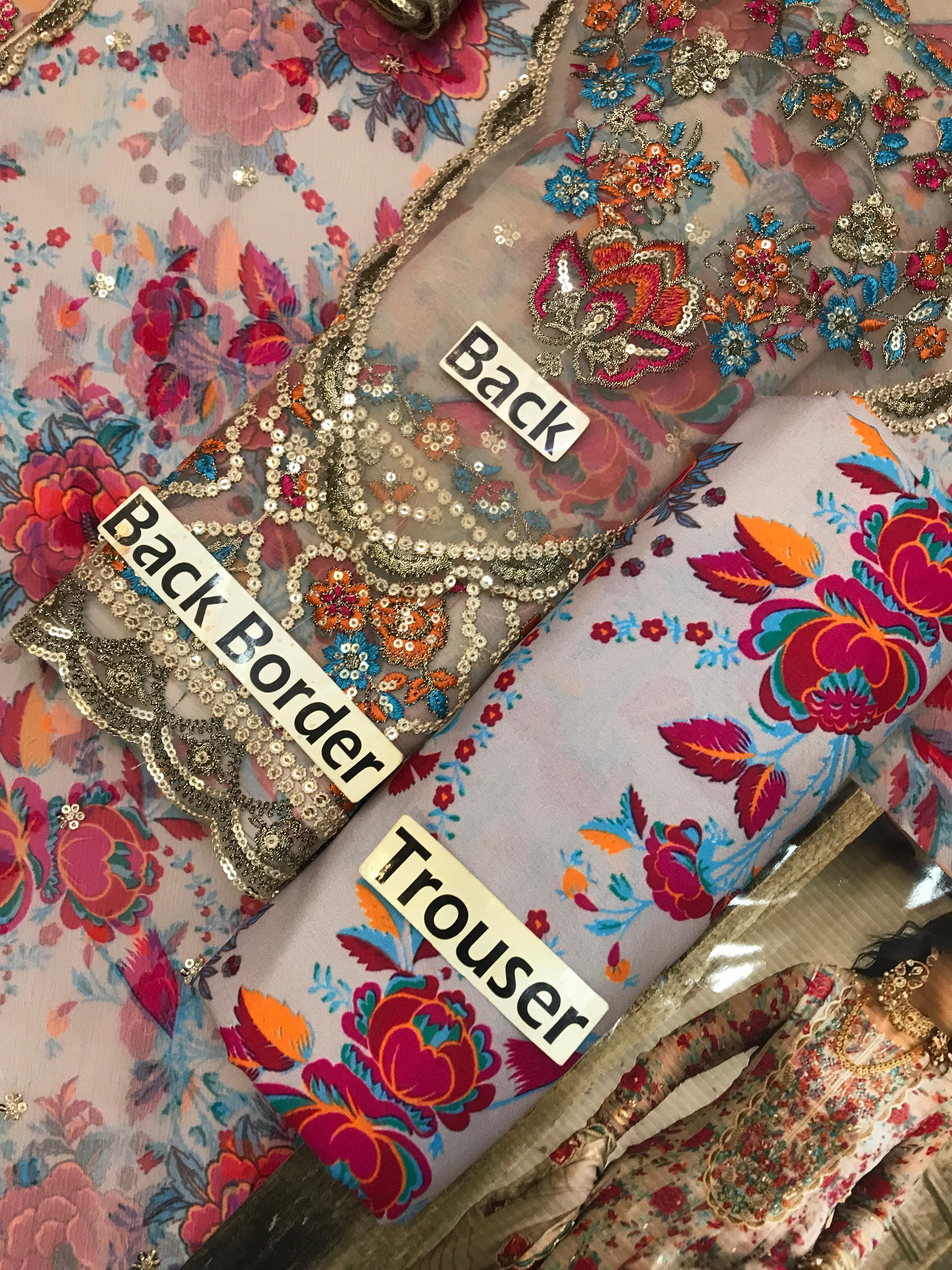 Charizma Printed Chiffon Embroidered