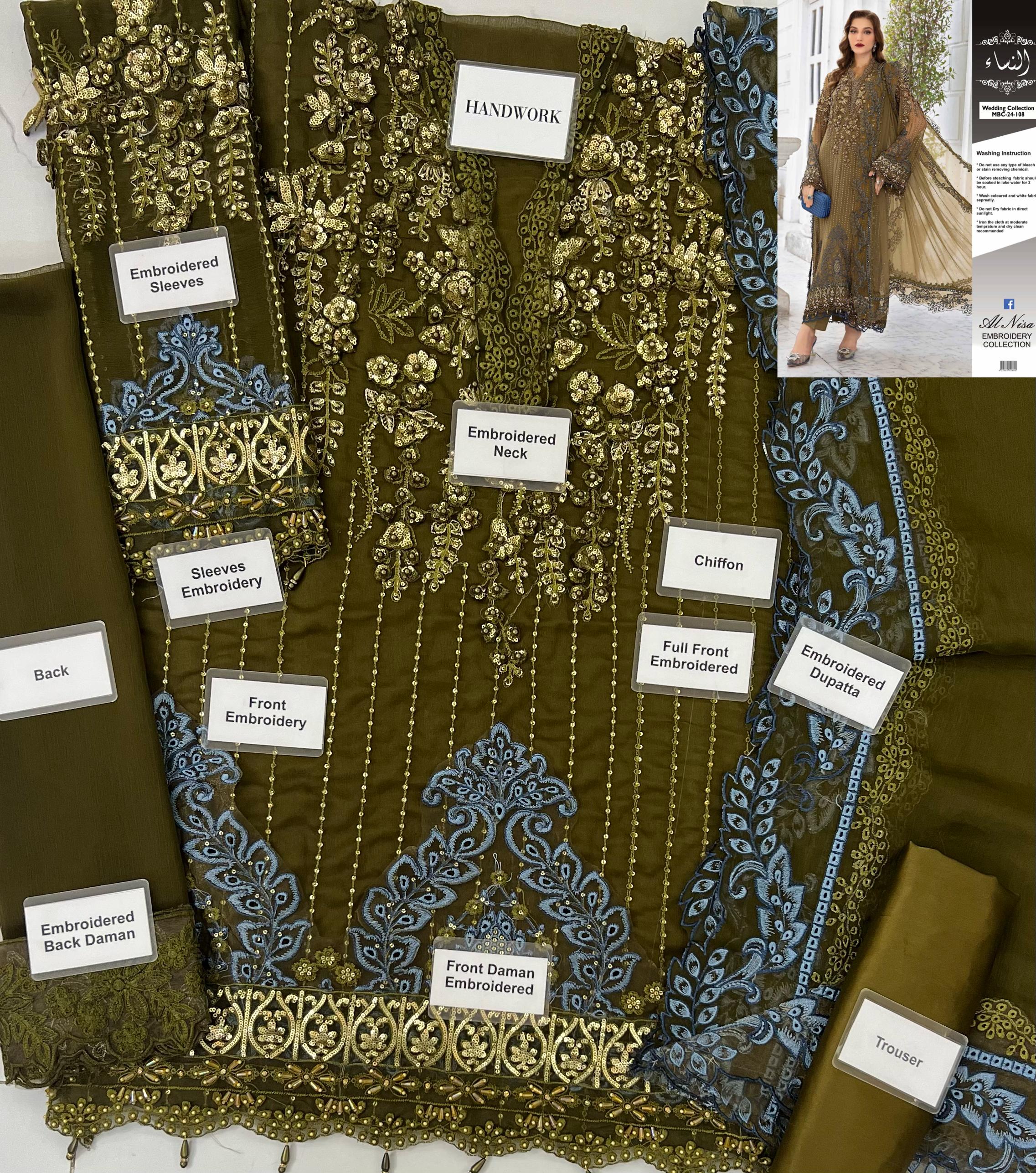 BIN ILYAS CROSS STITCH CHIKENKARI LAWN