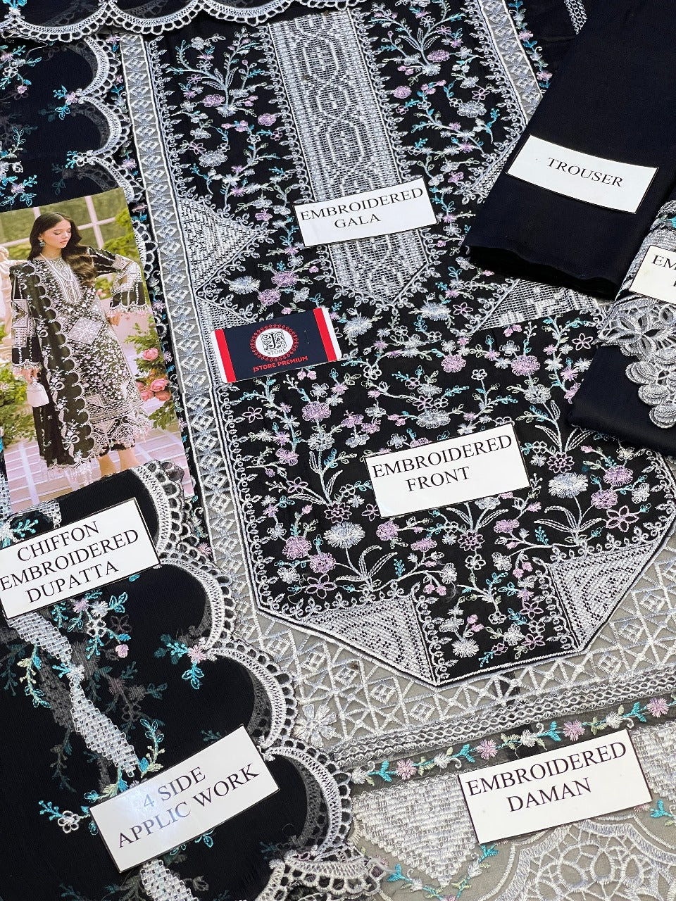 BIN ILYAS CROSS STITCH CHIKENKARI LAWN